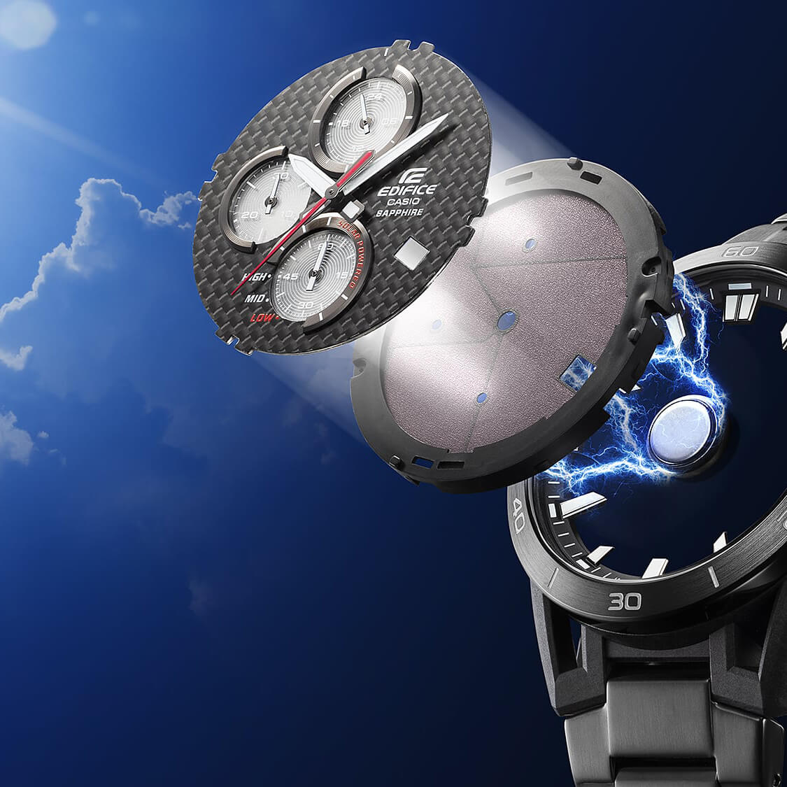 Ceas bărbătesc Casio Edifice Solar Sapphire Chronograph EFS-S640DC-1AVUEF