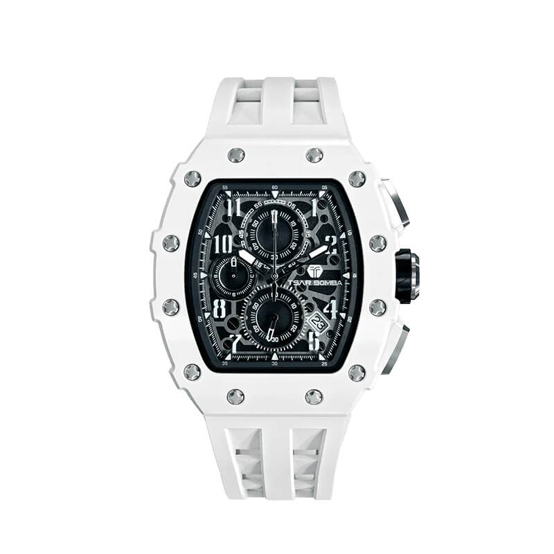 Ceas bărbătesc TSAR BOMBA Bio Ceramic White Swan Limited TB8204BW