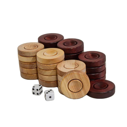 Set de dame, cupe și zaruri pentru table 35 mm