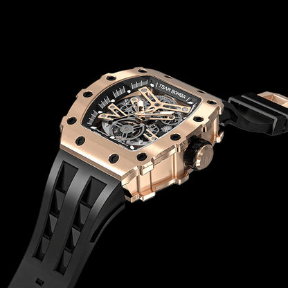 Ceas bărbătesc TSAR BOMBA Black Gold Emperor Automatic JYTB8208AG