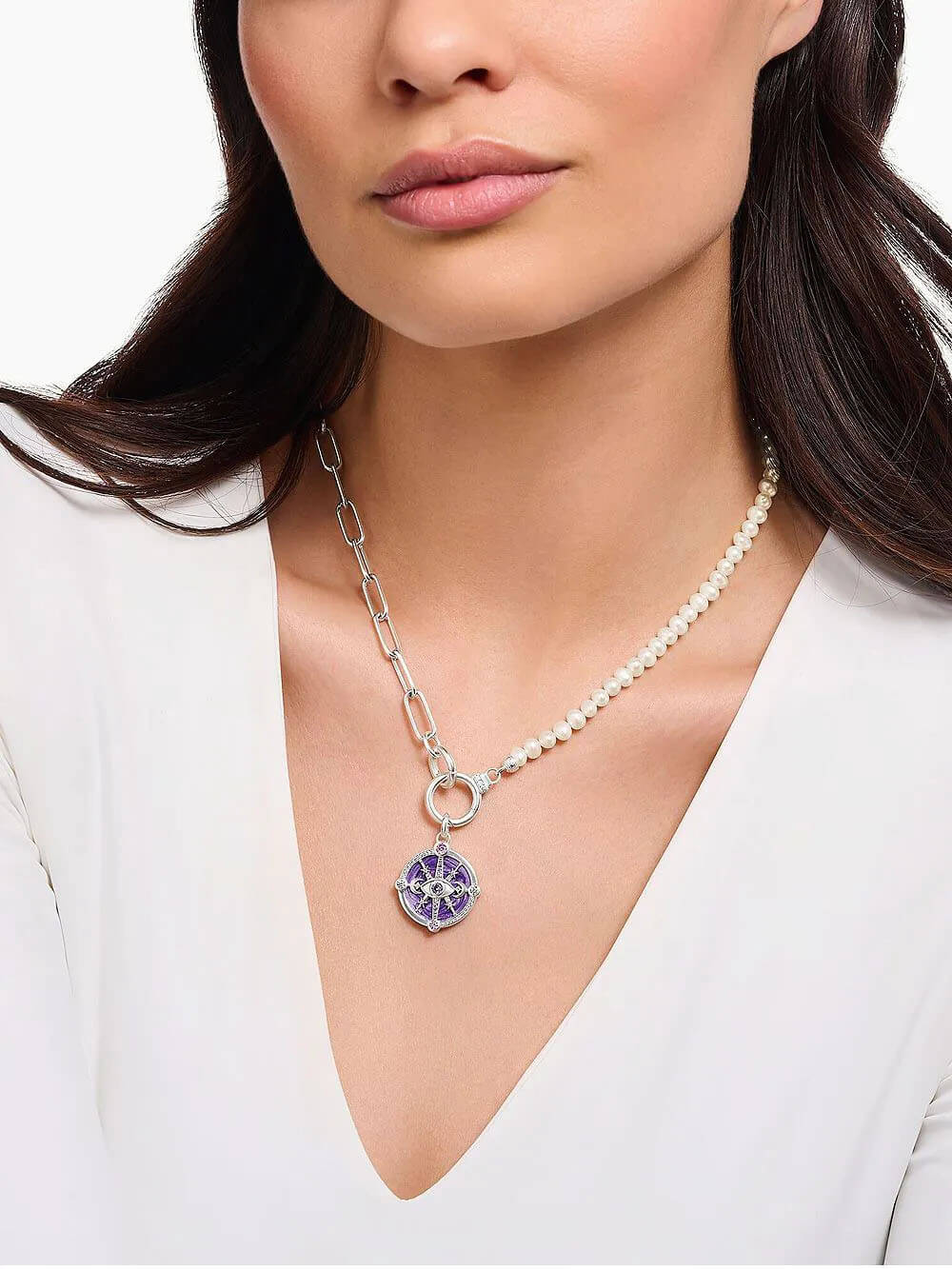 Colier Thomas Sabo cu perle și legături KE2193-167-14