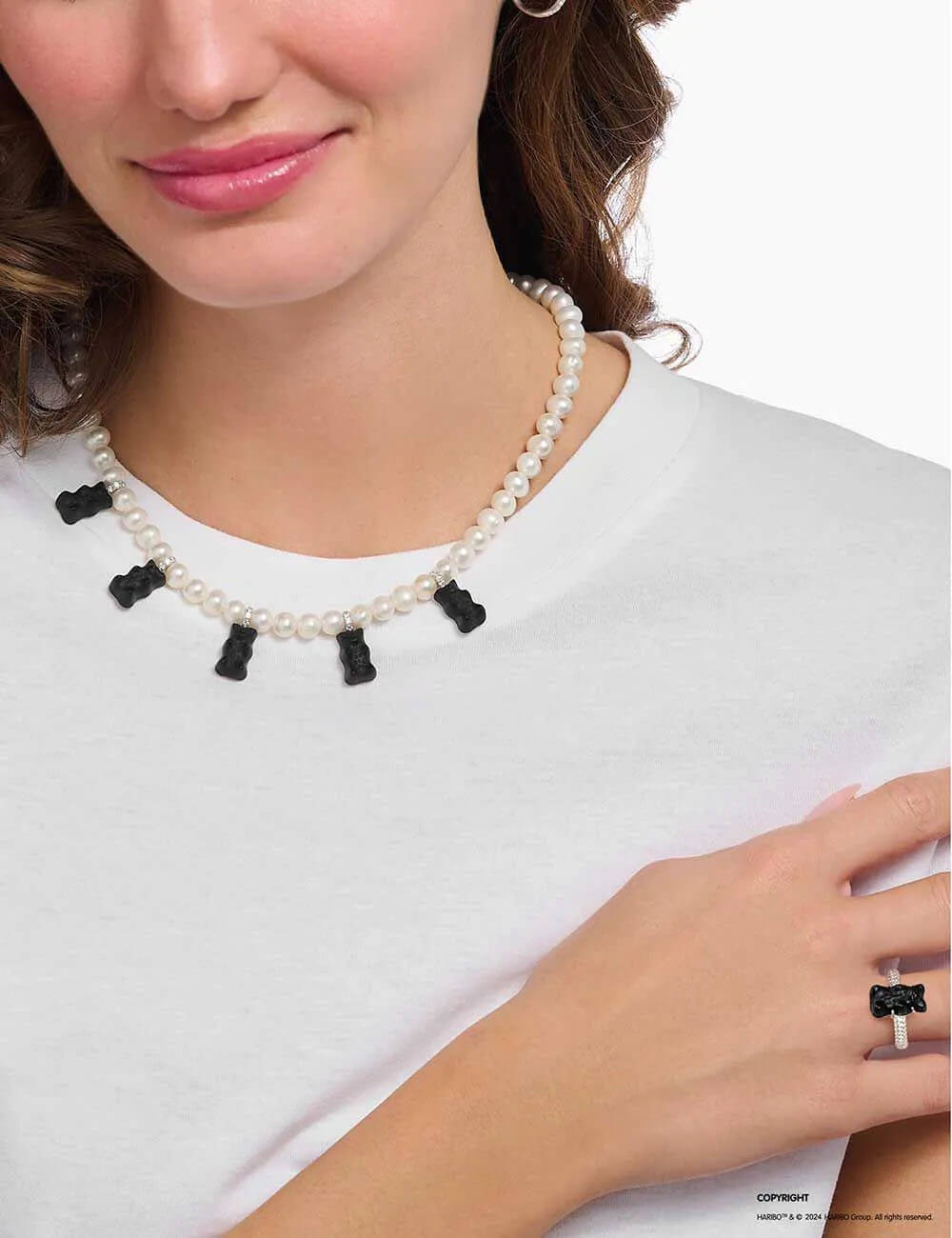 Colier Thomas Sabo Haribo Pearls 5 Black Gold Bears KE2208-052-11-L50V