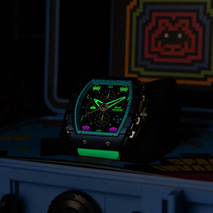 Ceas bărbătesc Nubeo Magellan Chronograph Space Invaders – Cosmic Cobalt Limited