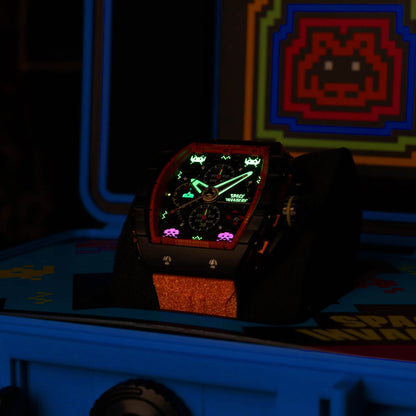 Ceas bărbătesc Nubeo Magellan Chronograph Space Invaders – Pixel Red Limited
