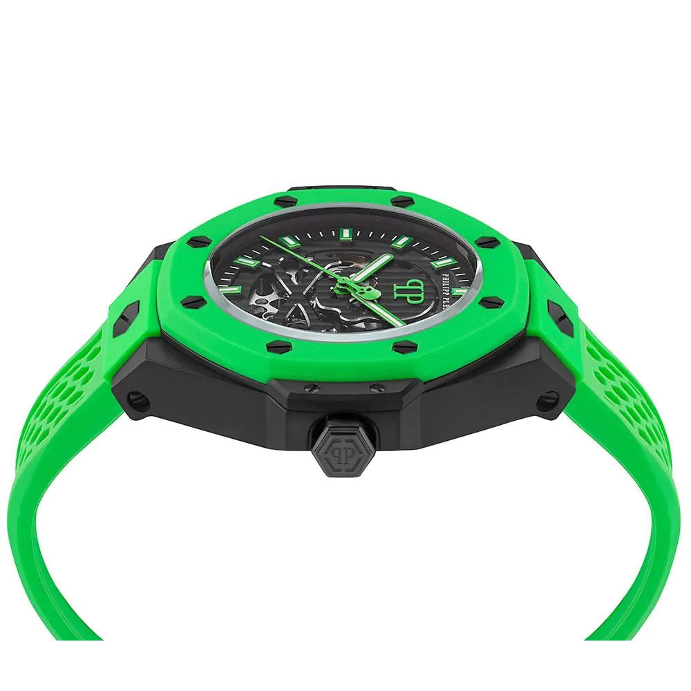 Ceas bărbătesc Philipp Plein Skeleton Royal Automatic Lime Inferno PWPFA0624