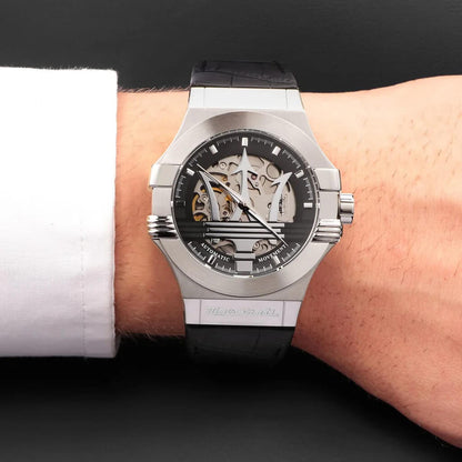 Ceas bărbătesc Maserati Potenza Automatic Silver Skeleton