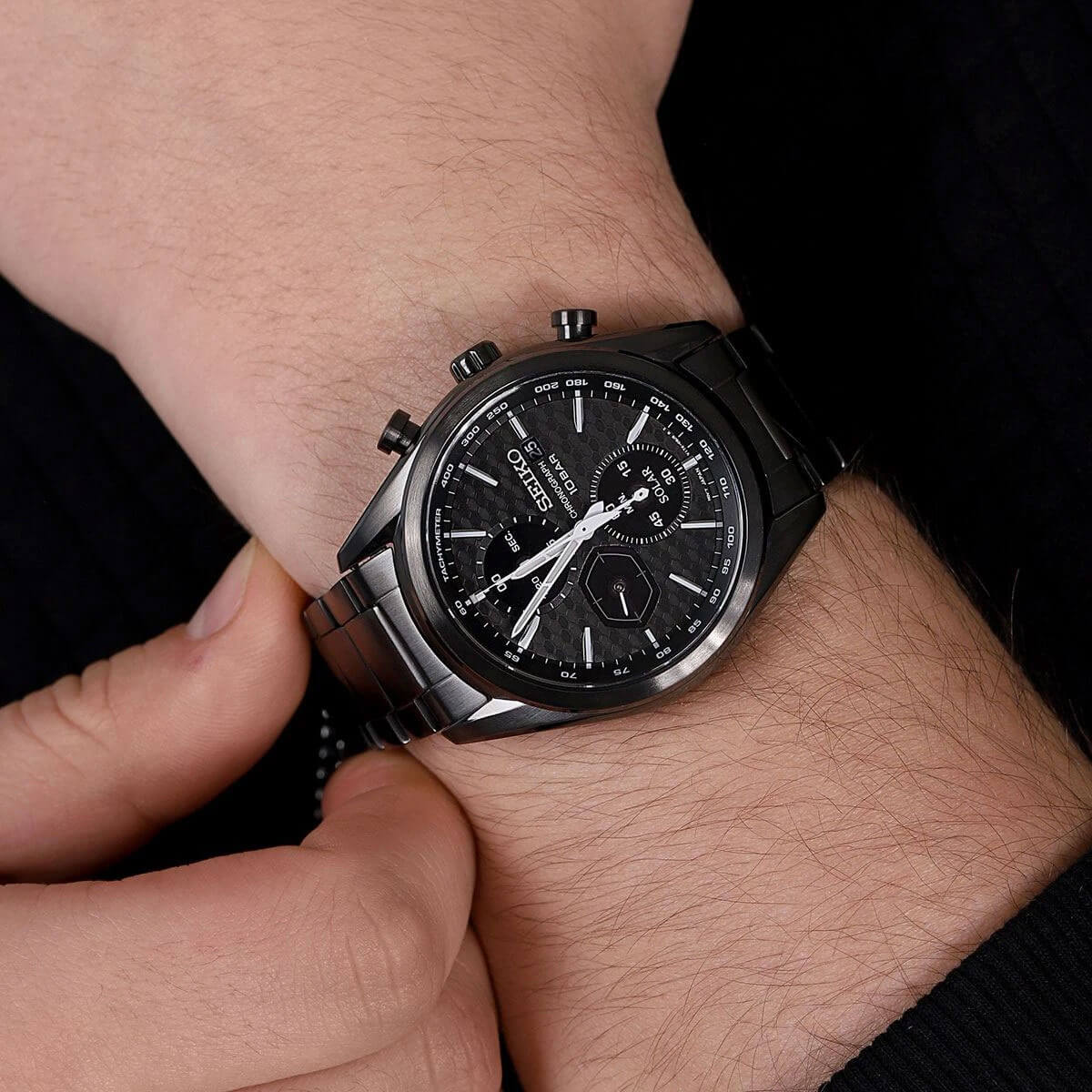 Ceas de bărbați Seiko Automatic Solar Chrono Macchina Sportiva SSC773P1