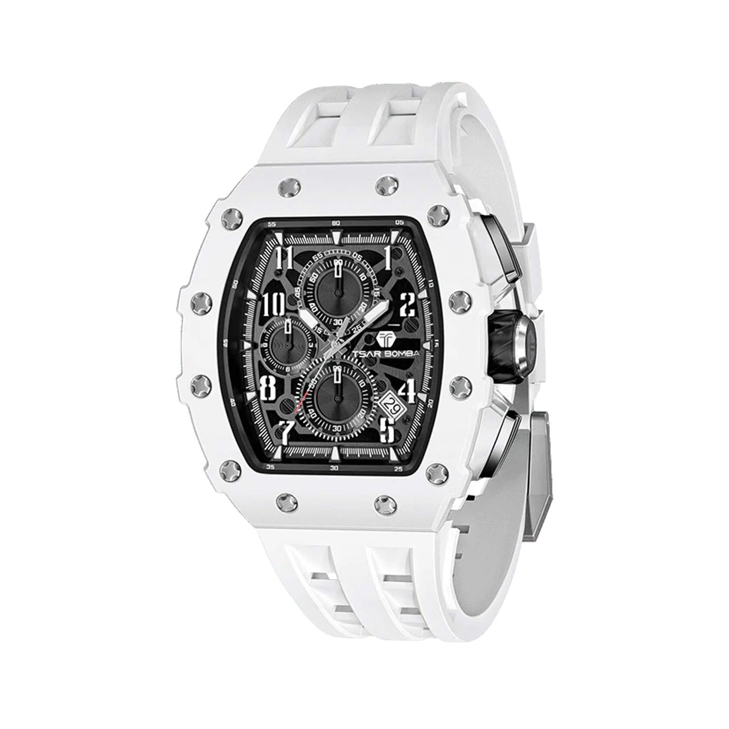 Ceas bărbătesc TSAR BOMBA Bio Ceramic White Swan Limited TB8204BW