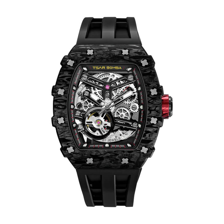 Ceas bărbătesc TSAR BOMBA Carbon Fiber Automatic JYTB8208CFB
