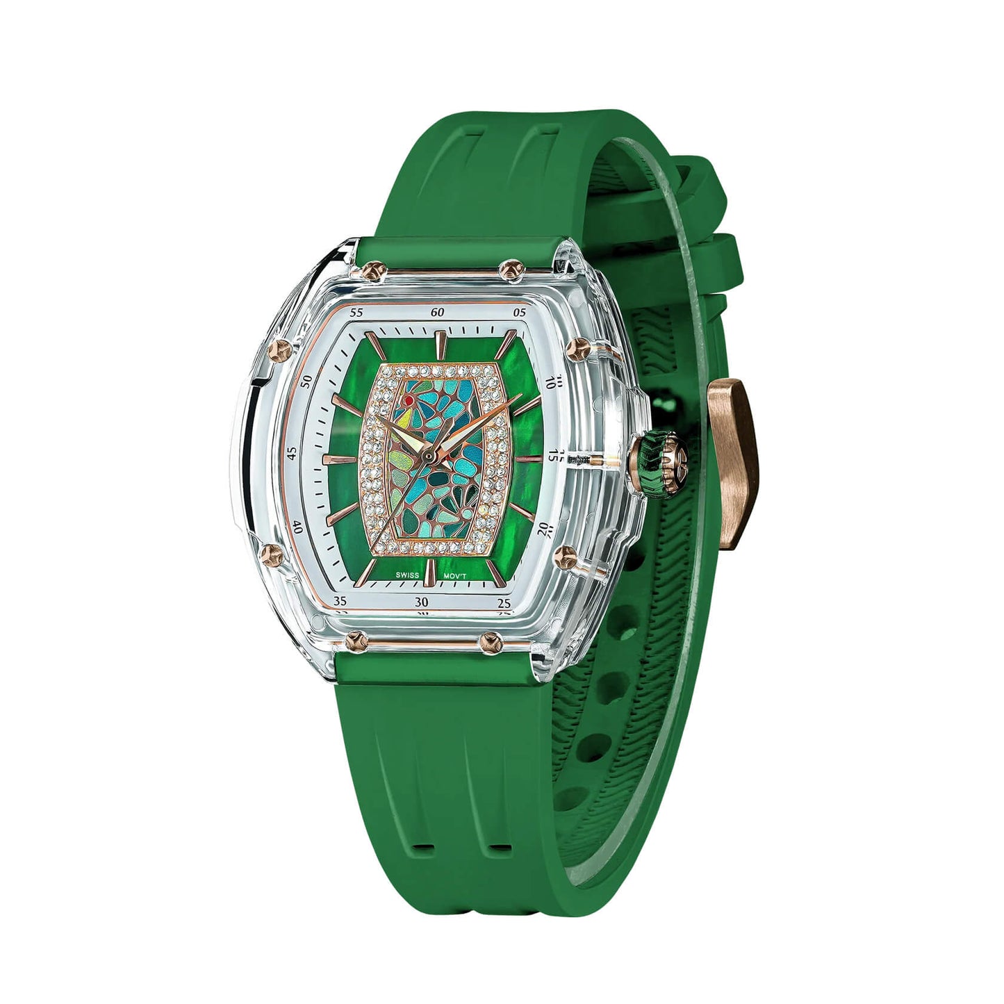 Ceas de damă TSAR BOMBA Crystal Chic Swiss TB8219G