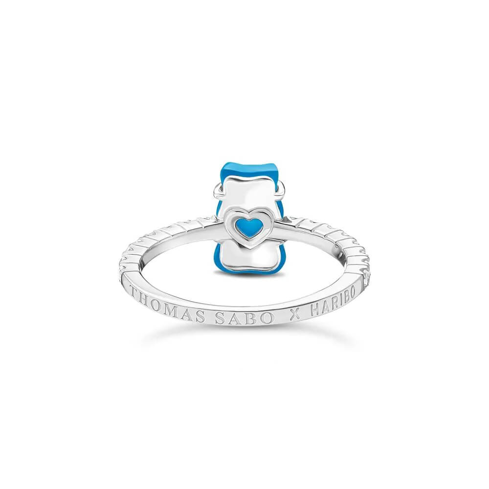 Inel mini albastru cu zirconiu Goldbear de la Thomas Sabo x HARIBO