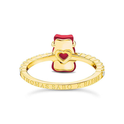 Inel Thomas Sabo x HARIBO Mini Red Goldbear cu zirconiu placat cu aur de 18k, EU54