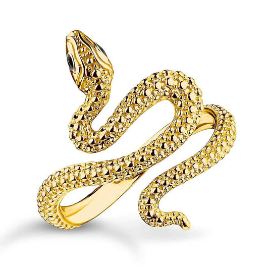 Inel Thomas Sabo cu șarpe și romantism tentant, placat cu aur de 18k, EU54