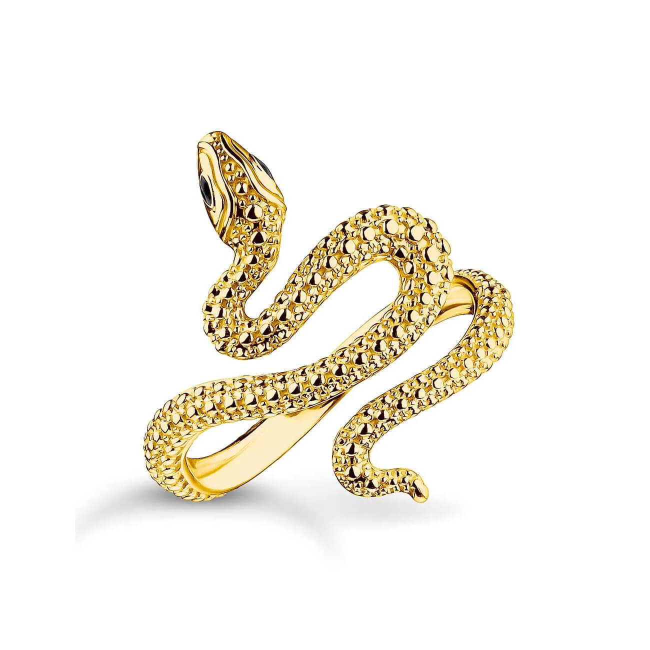 Inel Thomas Sabo cu șarpe și romantism tentant, placat cu aur de 18k, EU54