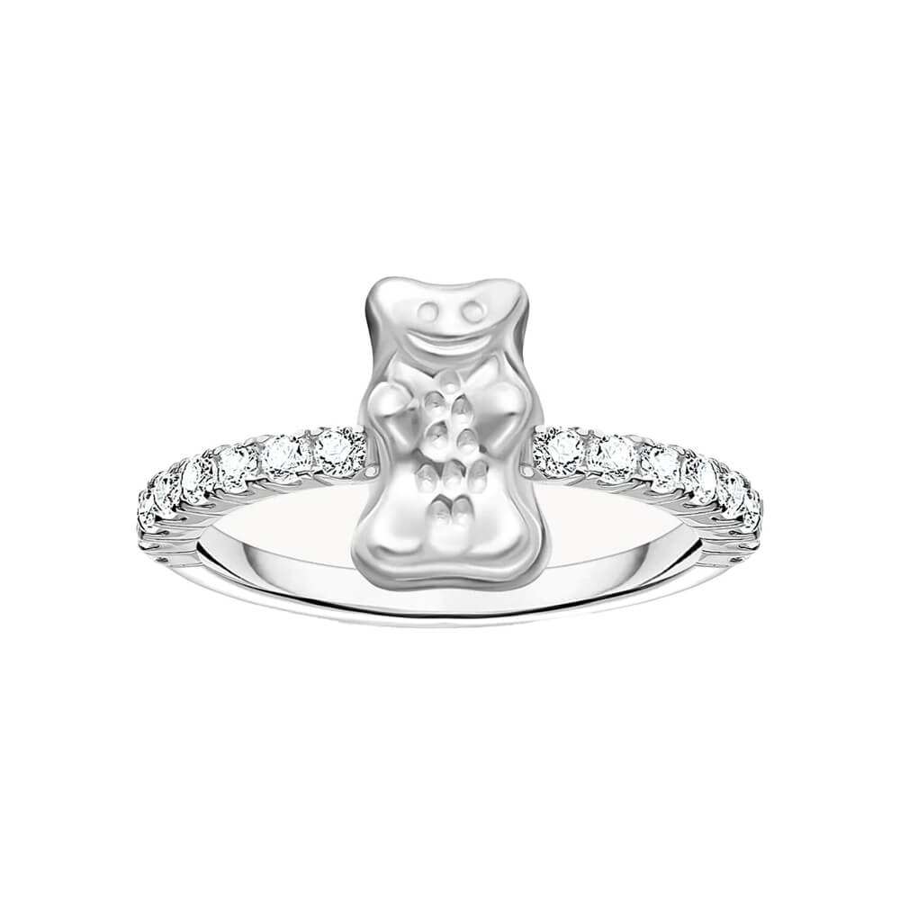 Inel Thomas Sabo x HARIBO Mini Silver Goldbear cu zirconiu, argintiu, EU56
