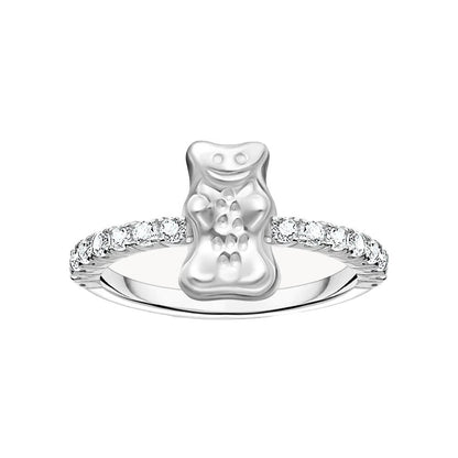 Inel Thomas Sabo x HARIBO Mini Silver Goldbear cu zirconiu, argintiu, EU56