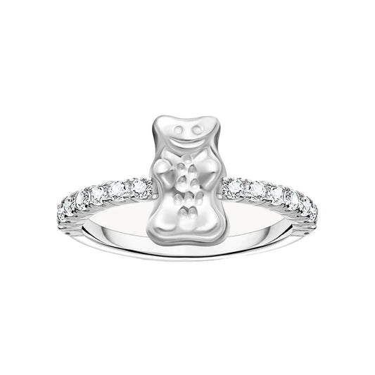 Inel Thomas Sabo x HARIBO Mini Silver Goldbear cu zirconiu, argintiu, EU56