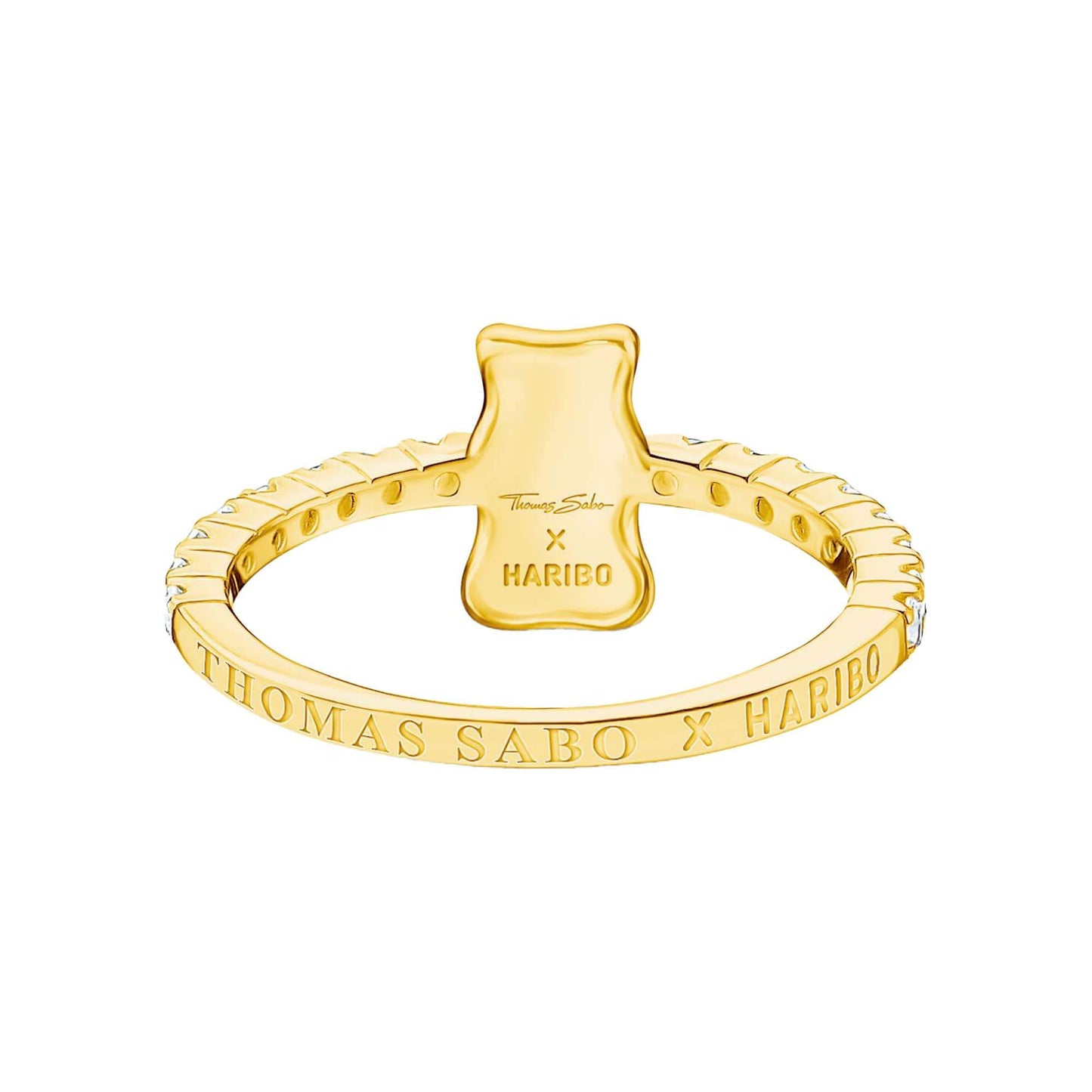 Inel Thomas Sabo x HARIBO Mini Red Goldbear cu zirconiu placat cu aur de 18k, EU56