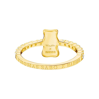 Inel Thomas Sabo x HARIBO Mini Red Goldbear cu zirconiu placat cu aur de 18k, EU56