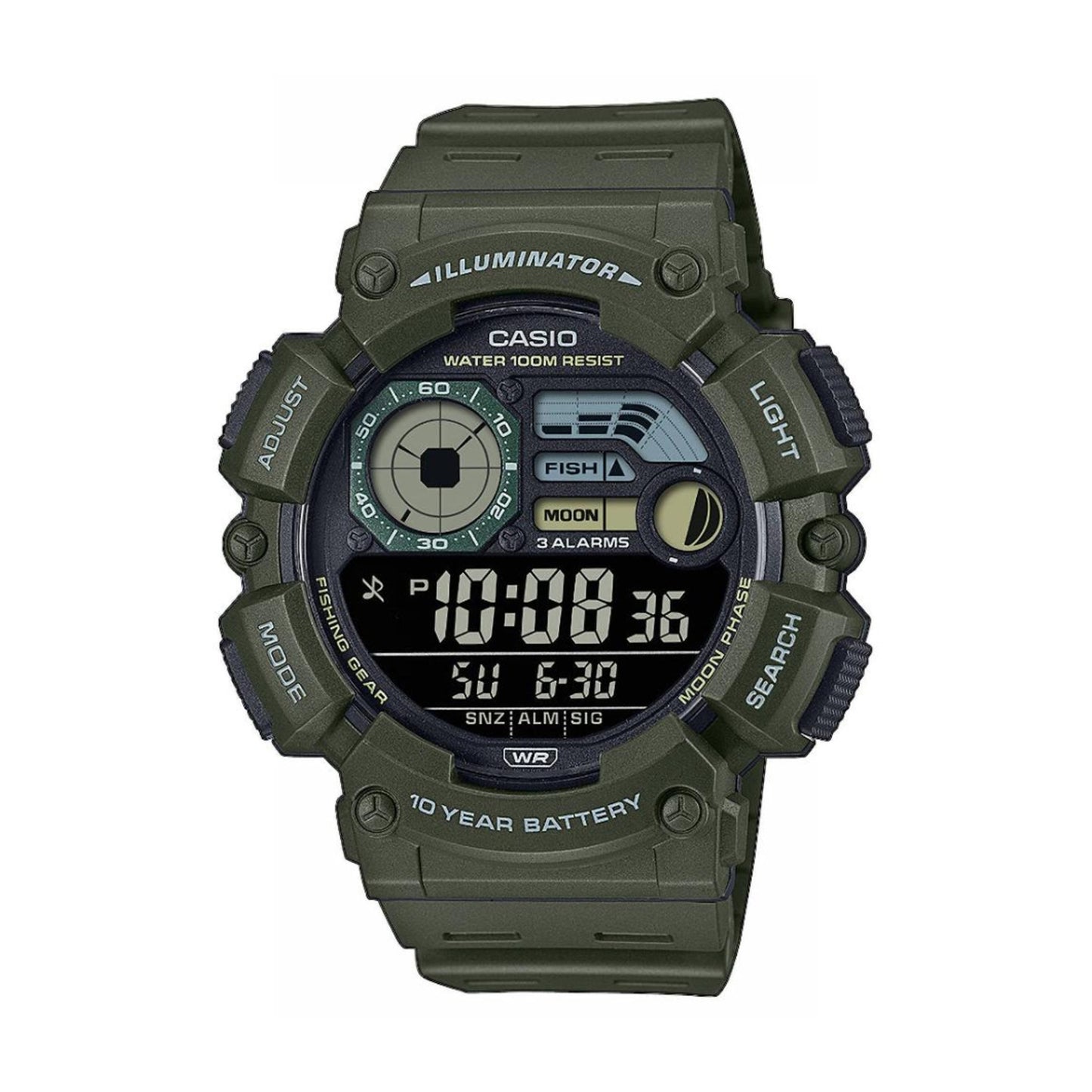 Ceas bărbătesc Casio Outgear Fishing WS-1500H-3BVEF