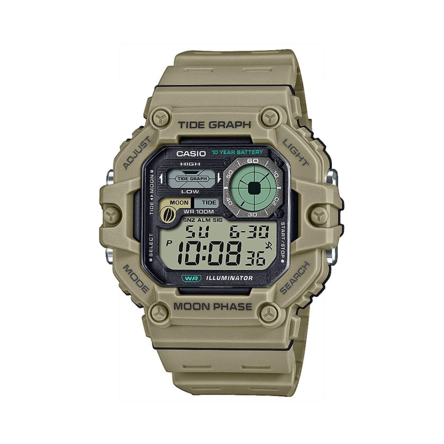 Ceas bărbătesc Casio Outgear Fishing WS-1700H-5AVEF
